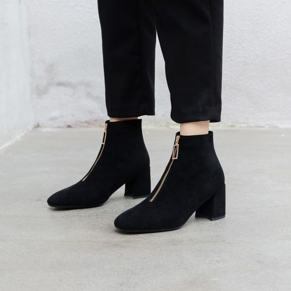 boots big size 9 10 11 12 women shoes ankle for ladies woman winter front zipper square tip thick heel, Black
boots big size 9 10 11 12 women shoes ankle for ladies woman winter front zipper square tip thick heel, Black