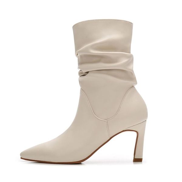 boots 2021 autumn/winter wrinkled short/middle leg lady pure color pleated women's shoes thin heel ankle booties all-matched, Black
boots 2021 autumn/winter wrinkled short/middle leg lady pure color pleated women's shoes thin heel ankle booties all-matched, Black