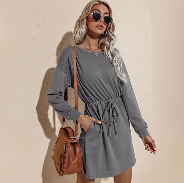 casual dresses 2021 autumn and winter products european american cross-border women's long-sleeved short skirt round neck, Black;gray
casual dresses 2021 autumn and winter products european american cross-border women's long-sleeved short skirt round neck, Black;gray