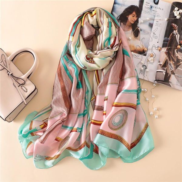 scarves 2021 spring and summer fashion female beach headband muffler women chain print silk scarf lady superior quality shawl, Blue;gray
scarves 2021 spring and summer fashion female beach headband muffler women chain print silk scarf lady superior quality shawl, Blue;gray
