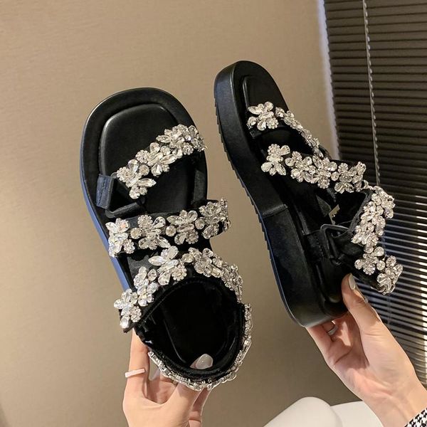 sandals mezereon luxury crystal summer open toe fashion women shoes special design 3.5 cm tpr bottom, Black
sandals mezereon luxury crystal summer open toe fashion women shoes special design 3.5 cm tpr bottom, Black