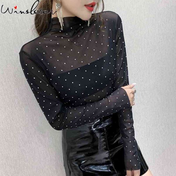 women's t-shirt spring fall korean style girl fashion transparent mesh shiny diamonds with strapless women bright tees t, White
women's t-shirt spring fall korean style girl fashion transparent mesh shiny diamonds with strapless women bright tees t, White
