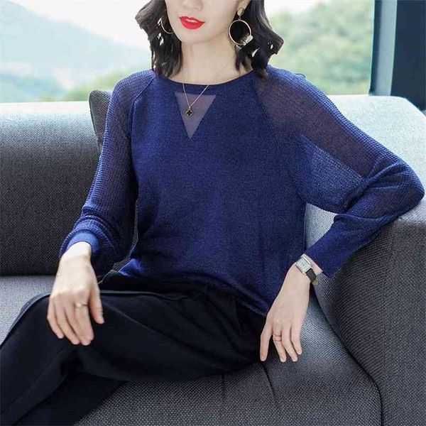 spring long-sleeved hollow sweater women thin round neck loose ice silk knitted bottoming jumpers pullovers female summer 210427, White;black
spring long-sleeved hollow sweater women thin round neck loose ice silk knitted bottoming jumpers pullovers female summer 210427, White;black