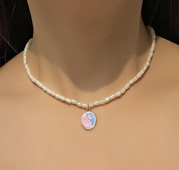 chains punki 2021 fashion lady imitation pearl yin and yang enamel round pendant beaded dripping gossip necklace gift jewelry, Silver
chains punki 2021 fashion lady imitation pearl yin and yang enamel round pendant beaded dripping gossip necklace gift jewelry, Silver