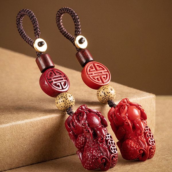 natural cinnabar pendant carving pixiu keychain creative gifts men and women necklace bag hanging safety jewelry, Silver
natural cinnabar pendant carving pixiu keychain creative gifts men and women necklace bag hanging safety jewelry, Silver