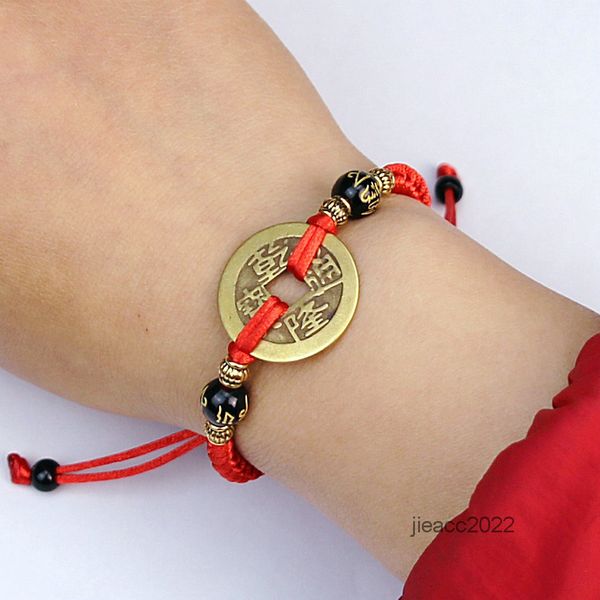 braided bracelet men's women's lucky red brass emperors coin woven knot red rope, Golden;silver
braided bracelet men's women's lucky red brass emperors coin woven knot red rope, Golden;silver