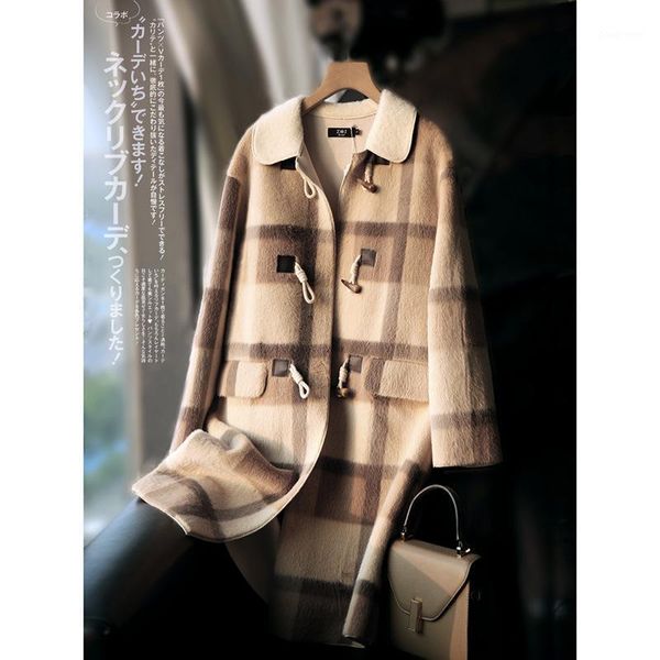 women's wool & blends artificial fur mid-length coat temperament college wind age reduction 2021 autumn and winter women, Black
women's wool & blends artificial fur mid-length coat temperament college wind age reduction 2021 autumn and winter women, Black