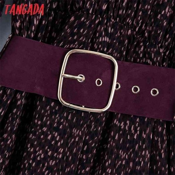 tangada spring women red leopard print chiffon midi dress with belt female ruffles lantern sleeve vestidos be181, Black;gray
tangada spring women red leopard print chiffon midi dress with belt female ruffles lantern sleeve vestidos be181, Black;gray