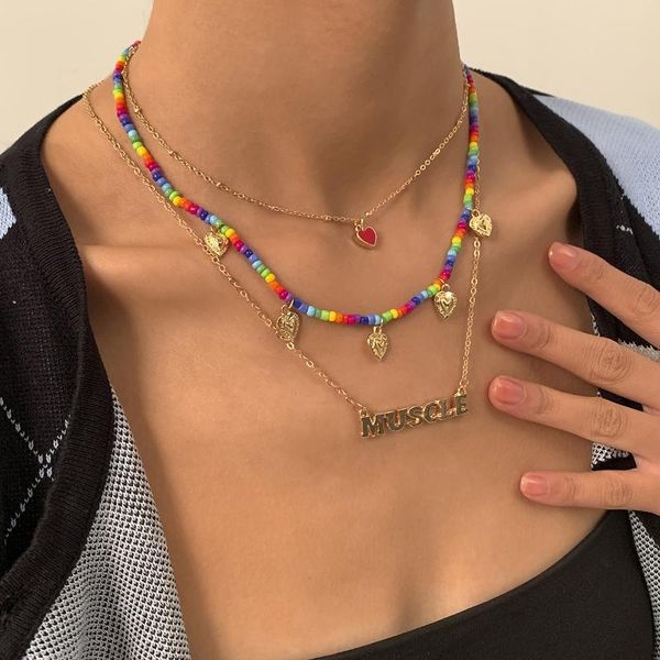 chokers 2021 korean sweet colorful crystal necklace handmade multi layer bead heart charm for women girls party jewelry, Golden;silver
chokers 2021 korean sweet colorful crystal necklace handmade multi layer bead heart charm for women girls party jewelry, Golden;silver