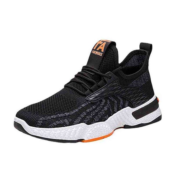 shoes men 2021 autumn korean comfortable student casual shoes flying woven sports, Black