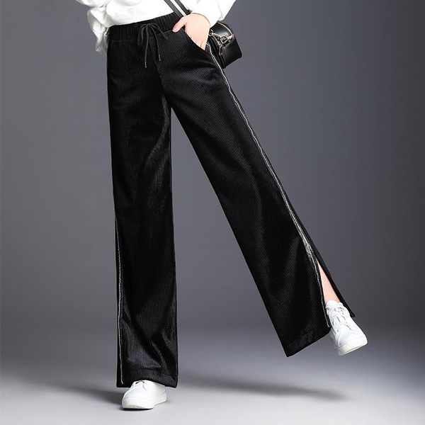 women's pants & capris autumn winter split velvet wide leg women casual high waist female elastic 2021 fashion black long trousers, Black;white
women's pants & capris autumn winter split velvet wide leg women casual high waist female elastic 2021 fashion black long trousers, Black;white