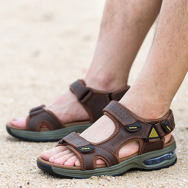 summer men's sandals genuine leather men shoes outdoor lightweight shoes zapatos de hombre comfort fashion casual men sandals, Black
summer men's sandals genuine leather men shoes outdoor lightweight shoes zapatos de hombre comfort fashion casual men sandals, Black