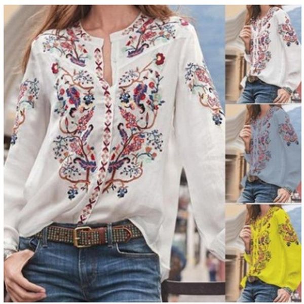fashion printed embroidery women's autumn blouse bohemian v neck long sleeve shirts female casual loose blusas plus size blouses &, White
fashion printed embroidery women's autumn blouse bohemian v neck long sleeve shirts female casual loose blusas plus size blouses &, White