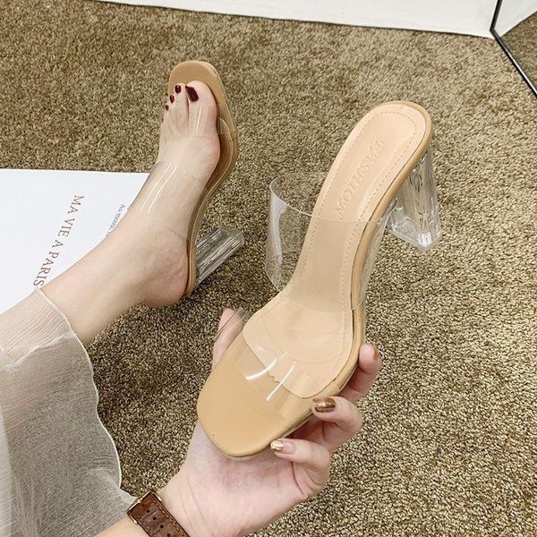 women summer outdoor transparent heel high thick fashion simple slippers with open toe women's non-slip shoes, Black
women summer outdoor transparent heel high thick fashion simple slippers with open toe women's non-slip shoes, Black
