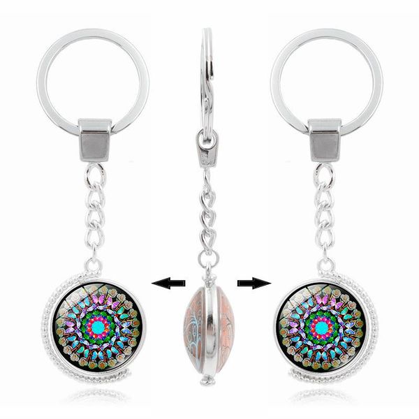 keychains buddhism jewelry keychain with silver plated glass cabochon mandala flower pattern rotate key chain ring for unisex
keychains buddhism jewelry keychain with silver plated glass cabochon mandala flower pattern rotate key chain ring for unisex