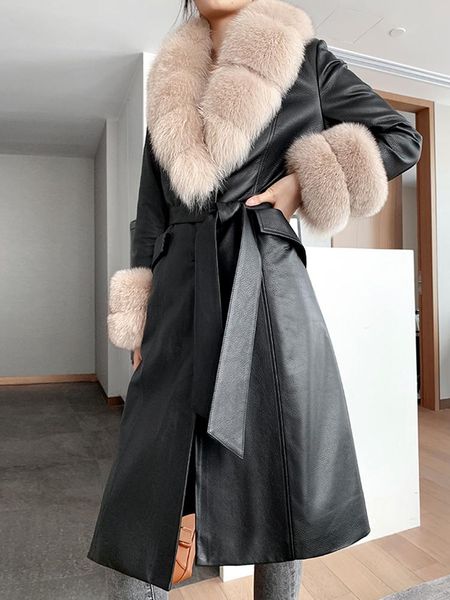 women's fur & faux women winter coat x-long with real collar long sleeve natural jacket outwear genuine sheep leather duck, Black
women's fur & faux women winter coat x-long with real collar long sleeve natural jacket outwear genuine sheep leather duck, Black