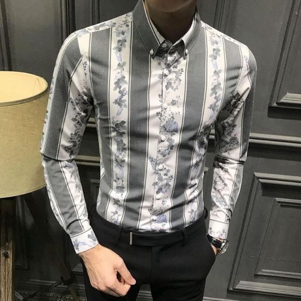 men's casual shirts men spring fashion 2021 long sleeve male slim fit striped printed business wear blouse homme o224, White;black
men's casual shirts men spring fashion 2021 long sleeve male slim fit striped printed business wear blouse homme o224, White;black