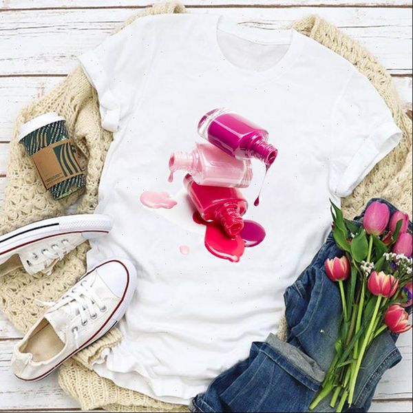 women t shirt graphic 3d bottle beauty make up fashion finger nail summer lady womens clothing clothes tee female, White
women t shirt graphic 3d bottle beauty make up fashion finger nail summer lady womens clothing clothes tee female, White