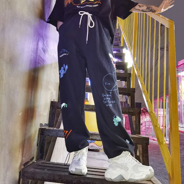pants fashion brand loose slimming drooping wide-leg women's 2021new spring graffiti printing leisure tappered sports pants thin, Black;white
pants fashion brand loose slimming drooping wide-leg women's 2021new spring graffiti printing leisure tappered sports pants thin, Black;white