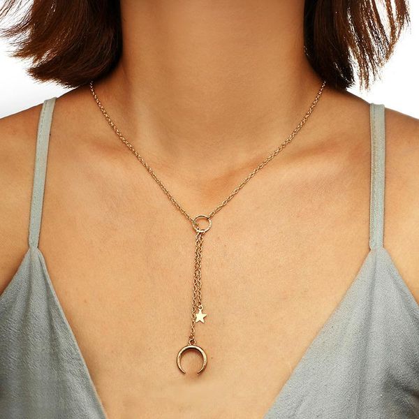pendant necklaces bohemian personality star moon fringe necklace charming women's long gold clavicle chain fashion party jewelry girl g, Silver
pendant necklaces bohemian personality star moon fringe necklace charming women's long gold clavicle chain fashion party jewelry girl g, Silver