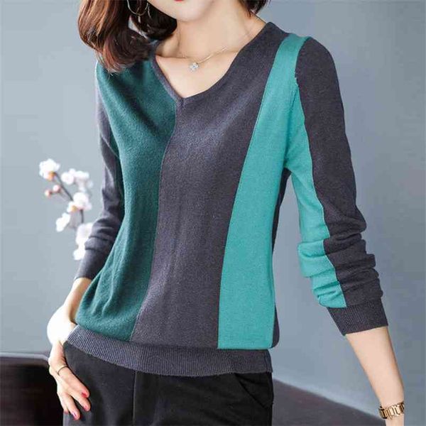 patchwork contrast color v-neck knitted women korean style long sleeve spring pullovers casual loose knitwear 210522, White;black
patchwork contrast color v-neck knitted women korean style long sleeve spring pullovers casual loose knitwear 210522, White;black