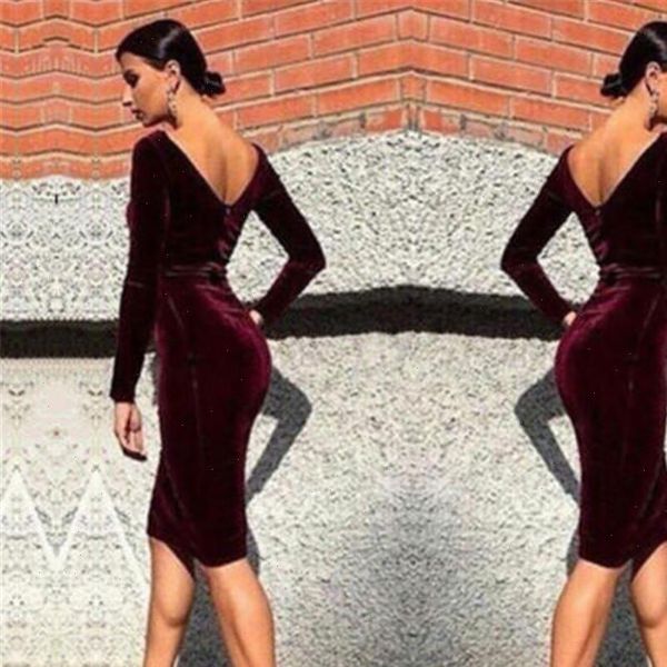 solid long sleeve formal o womens dresses neck bodycon slim cocktail party velvet autumn midi dress, Black;gray
solid long sleeve formal o womens dresses neck bodycon slim cocktail party velvet autumn midi dress, Black;gray