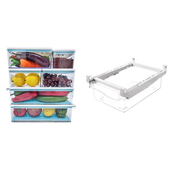 storage bottles & jars 1x plastic clear fridge organizer bins with handle & 6 pack stackable food containers vented lids
storage bottles & jars 1x plastic clear fridge organizer bins with handle & 6 pack stackable food containers vented lids