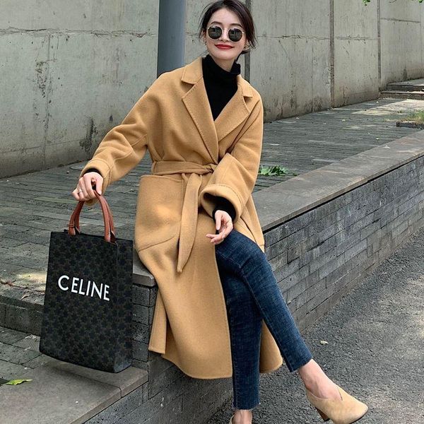 women's wool & blends 2021 trench 100% coat long lamb sheep cashmere jacket for female outerwear winter autumn fall clothing camel gree, Black
women's wool & blends 2021 trench 100% coat long lamb sheep cashmere jacket for female outerwear winter autumn fall clothing camel gree, Black