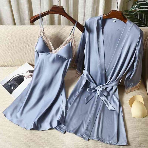 women's sleepwear satin twinset robe set women lace trim bathrobe kimono bath gown v-neck summer nightgown suit casual neglig, Black;red
women's sleepwear satin twinset robe set women lace trim bathrobe kimono bath gown v-neck summer nightgown suit casual neglig, Black;red