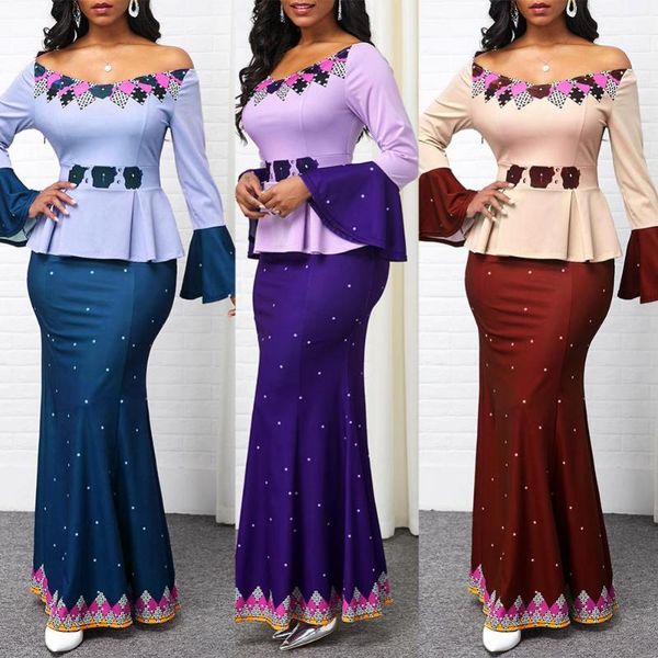 casual dresses women elegant off shoulder long flared sleeve fish tail hem bodycon maxi dress floral 2021, Black;gray
casual dresses women elegant off shoulder long flared sleeve fish tail hem bodycon maxi dress floral 2021, Black;gray