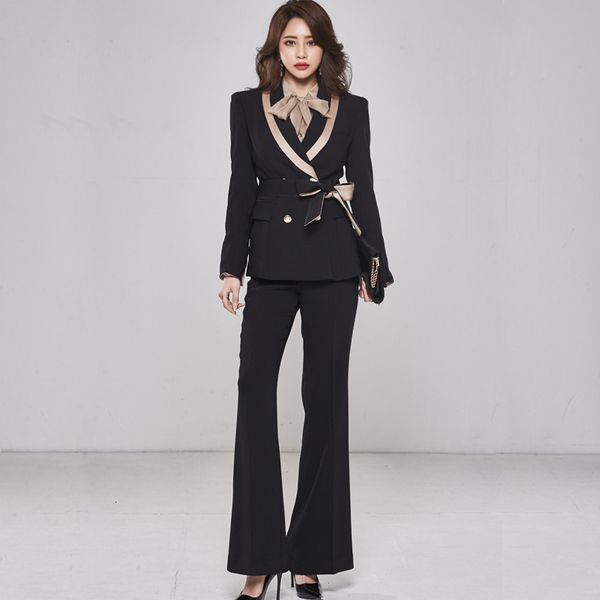 women's two piece pants new 2021 spring suit lace-up breasted jacket and long business 2 pieces korean slim work wear blazer set n, White
women's two piece pants new 2021 spring suit lace-up breasted jacket and long business 2 pieces korean slim work wear blazer set n, White