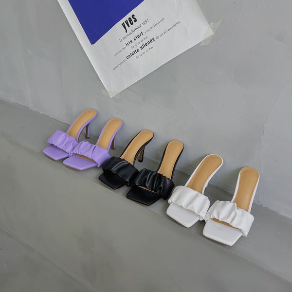 slippers fashion women sandals open toe purple/white/black thin high heels solid color slides party pumps rqtf
slippers fashion women sandals open toe purple/white/black thin high heels solid color slides party pumps rqtf