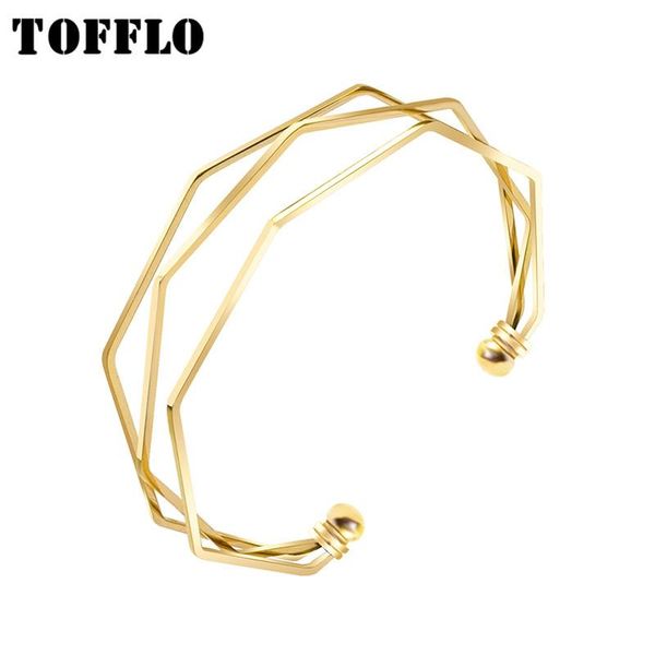 bangle tofflo stainless steel jewelry three layer thread diameter multilateral design bracelet women's fashion bsz072, Black
bangle tofflo stainless steel jewelry three layer thread diameter multilateral design bracelet women's fashion bsz072, Black