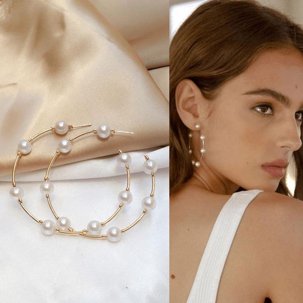 hoop & huggie trendy pearl earrings for women gold color circle 2021 fashion jewelry statement wedding korean girls, Golden;silver
hoop & huggie trendy pearl earrings for women gold color circle 2021 fashion jewelry statement wedding korean girls, Golden;silver