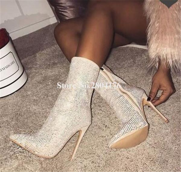 boots women luxurious bling pointed toe super thin heel rhinestone short black beige crystal high ankle
boots women luxurious bling pointed toe super thin heel rhinestone short black beige crystal high ankle