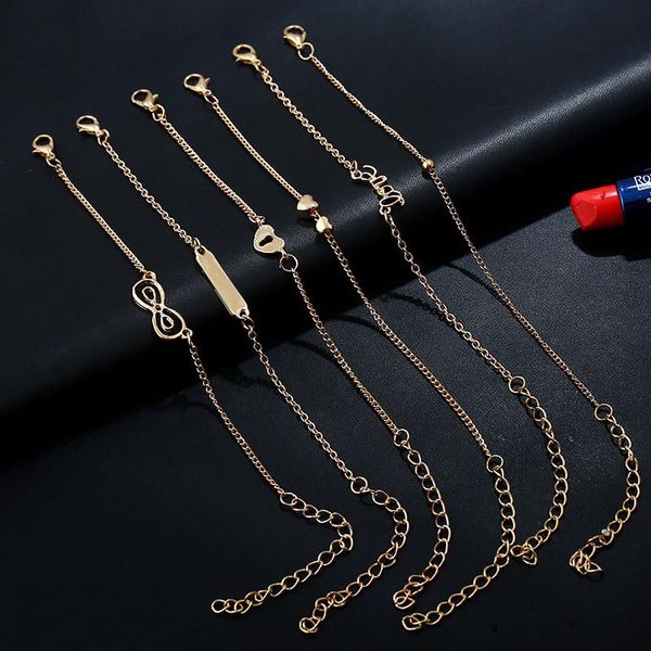 link, chain 1set european simple style metal heart many suit bracelet charm jewelry gift for women, Black
link, chain 1set european simple style metal heart many suit bracelet charm jewelry gift for women, Black
