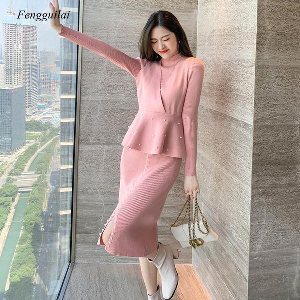 casual dresses autumn winter knitted dress suit 2021 beading bottomed vest sweater two piece for women elegant lady pancil, Black;gray
casual dresses autumn winter knitted dress suit 2021 beading bottomed vest sweater two piece for women elegant lady pancil, Black;gray
