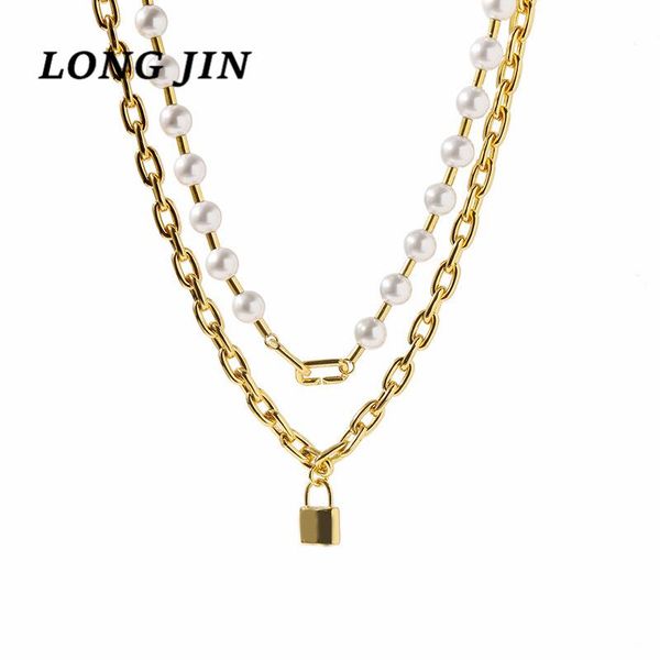 chains fashion star with the same double-layer pure natural pearl chain necklace copper plated gold punk style couple jewelry, Silver
chains fashion star with the same double-layer pure natural pearl chain necklace copper plated gold punk style couple jewelry, Silver