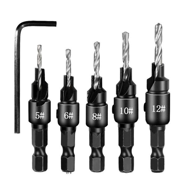professional hand tool sets woodworking high-speed steel 6-piece hexagonal shank twist drill bit, hole chamfering one-piece countersunk bit
professional hand tool sets woodworking high-speed steel 6-piece hexagonal shank twist drill bit, hole chamfering one-piece countersunk bit