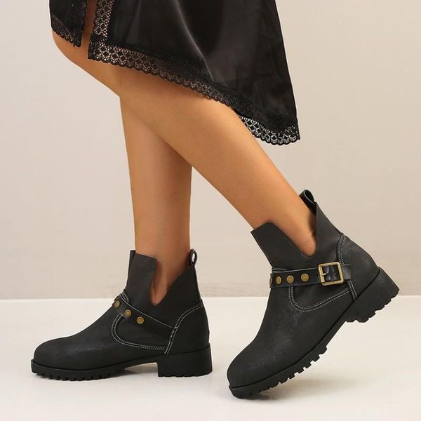 boots women 2021 autumn winter ladies ankle heels shoes woman belt buckle casual metal decoration, Black
boots women 2021 autumn winter ladies ankle heels shoes woman belt buckle casual metal decoration, Black
