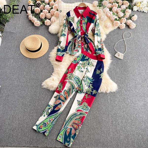 women's two piece pants deat women lapel printing shirt high waist long set fashion temperament spring autumn 2021 11d2053, White
women's two piece pants deat women lapel printing shirt high waist long set fashion temperament spring autumn 2021 11d2053, White