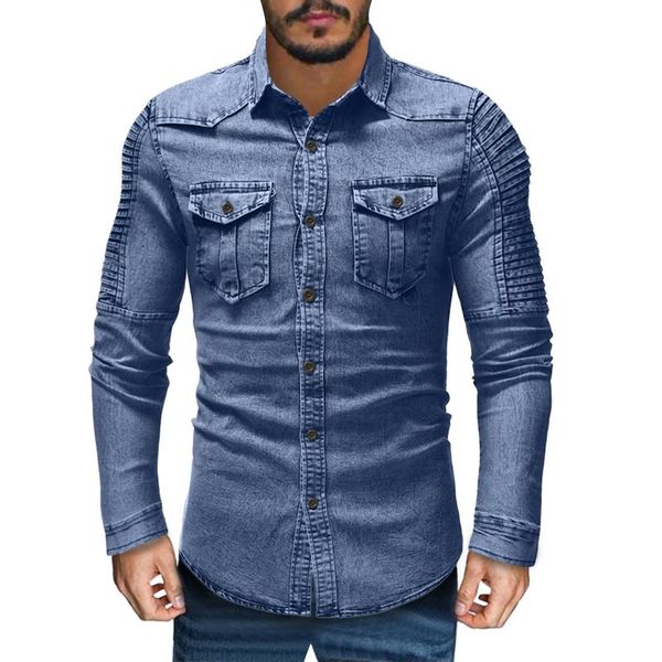 men's casual shirts 2021 fashion slim mens denim jackets fit jeans jacket outwear coat classic blue shirt streetwear male clothing, White;black
men's casual shirts 2021 fashion slim mens denim jackets fit jeans jacket outwear coat classic blue shirt streetwear male clothing, White;black