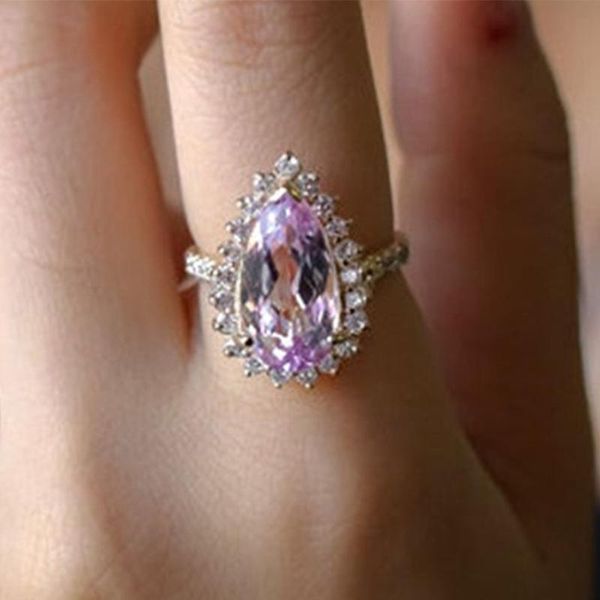 wedding rings trendy water drop shape pink zircon engagement for women luxury gold color female jewelry party birthday gifts, Slivery;golden
wedding rings trendy water drop shape pink zircon engagement for women luxury gold color female jewelry party birthday gifts, Slivery;golden