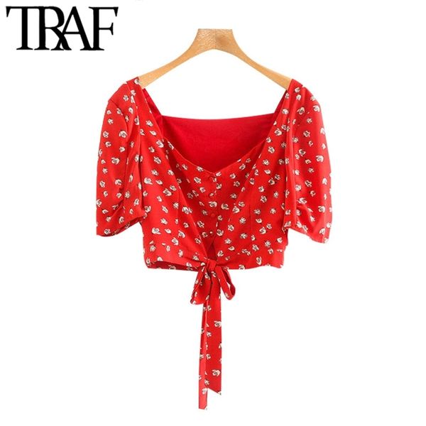 women sweet fashion floral print cropped blouses vintage short sleeve bow tied female shirts blusas chic 210507, White
women sweet fashion floral print cropped blouses vintage short sleeve bow tied female shirts blusas chic 210507, White