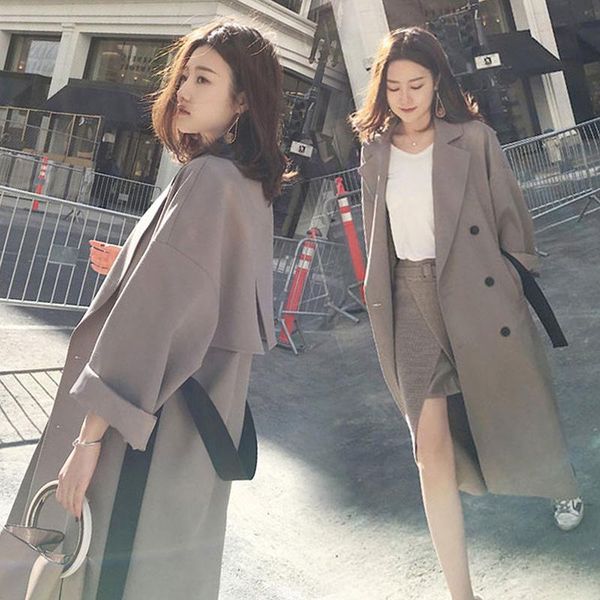 women's trench coats 2021 spring autumn korean version suit collar double-breasted temperament windbreaker female casual m34, Tan;black
women's trench coats 2021 spring autumn korean version suit collar double-breasted temperament windbreaker female casual m34, Tan;black