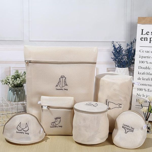 pcs/set beige mesh laundry bag dirty clothes underwear bra socks lingerie wash for washing machine cloth bags 
pcs/set beige mesh laundry bag dirty clothes underwear bra socks lingerie wash for washing machine cloth bags