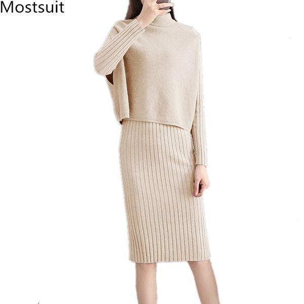 knitted 2 piece sets outfits women spring autumn long sleeve dress and vest suits korean elegant fashion two pcs femme 210518, White
knitted 2 piece sets outfits women spring autumn long sleeve dress and vest suits korean elegant fashion two pcs femme 210518, White