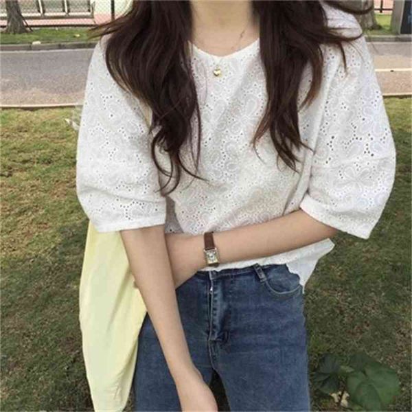 women's knits & tees white elegance cotton hollow out chic 2021 all match slim loose girls sweet summer short sleeves bl
women's knits & tees white elegance cotton hollow out chic 2021 all match slim loose girls sweet summer short sleeves bl
