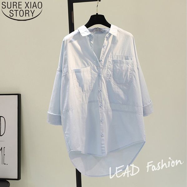 korean bf style ladies blouse cotton women shirts plus size loose clothing spring vintage long sleeve blue blouses blusas 12616 210417, White
korean bf style ladies blouse cotton women shirts plus size loose clothing spring vintage long sleeve blue blouses blusas 12616 210417, White
