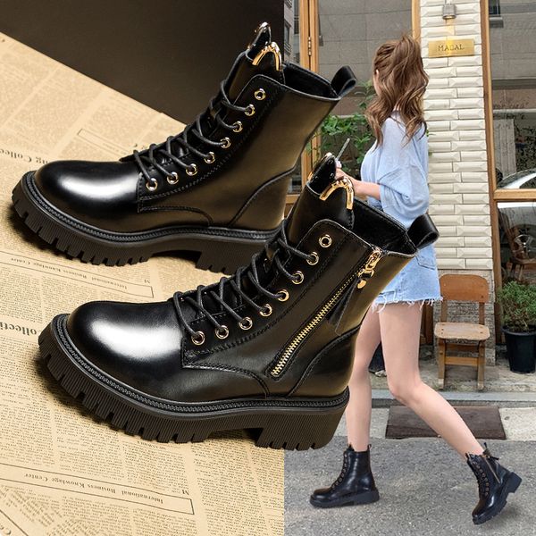 leather thick soled martin women's autumn 2021 cat's ear korean british style single boots ins trendy version versatile, Black
leather thick soled martin women's autumn 2021 cat's ear korean british style single boots ins trendy version versatile, Black